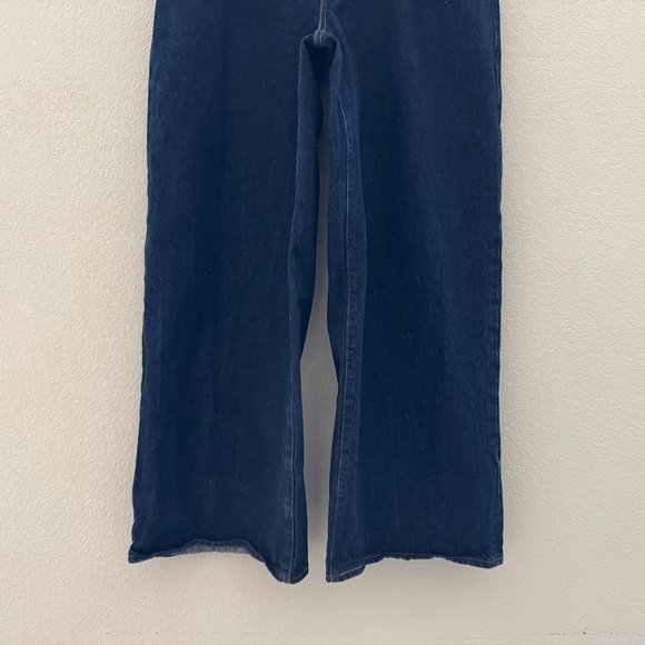 Levi's XL Wide Leg Straight Jeans 32 High Dark Denim Blue Waist Tie Classic - Picture 7 of 15